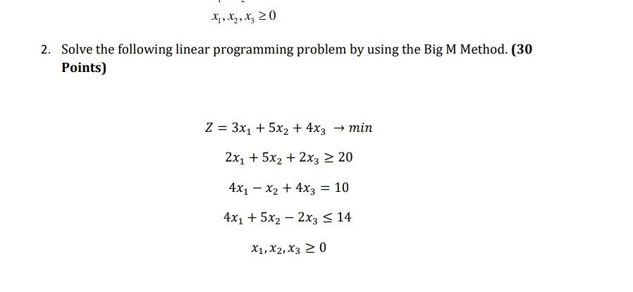 Xj, xy, xz 20 2. Solve the following linear