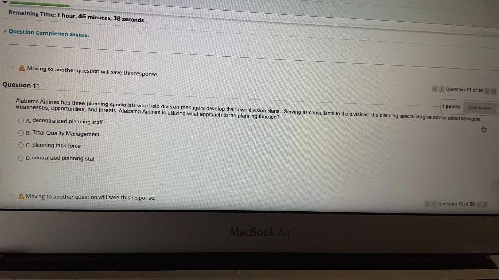 Remaining Time: 1 hour, 46 minutes, 38 seconds.