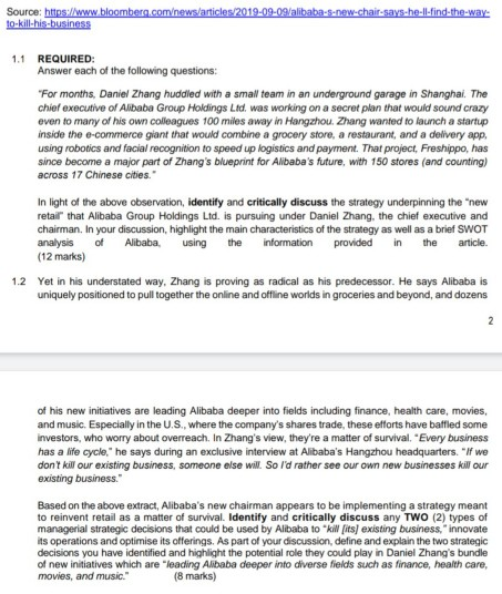 QUESTION ONE [20 MARKS] Read the case study below