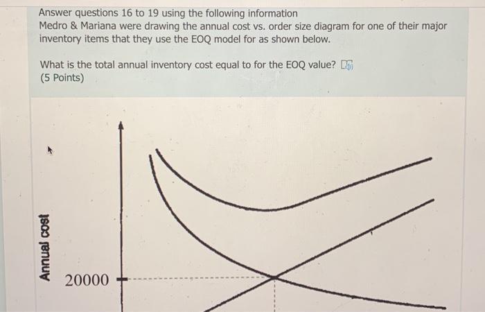 Answer questions 16 to 19 using the following