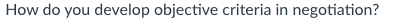 How do you develop objective criteria in