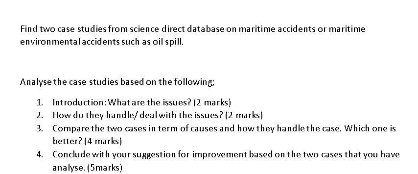 Find two case studies from science direct