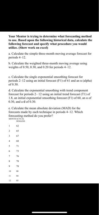 can you show all work on excel please