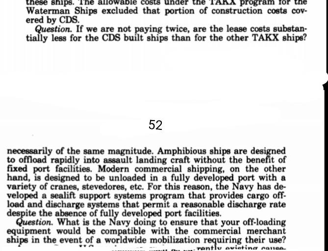 these ships. The allowable costs ur program for