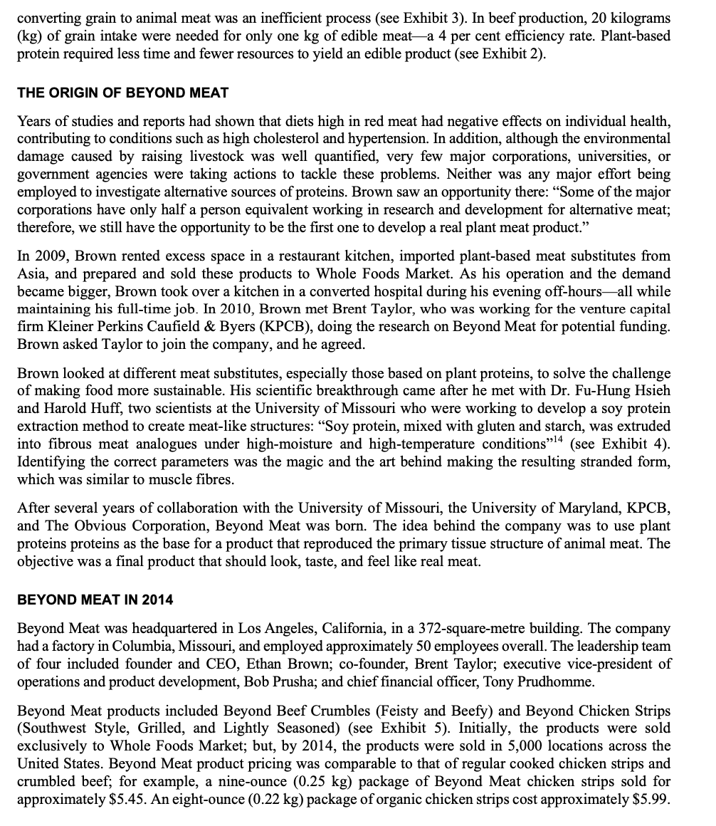 BEYOND MEAT: CHANGING CUSTOMER BEHAVIOUR IN FOOD