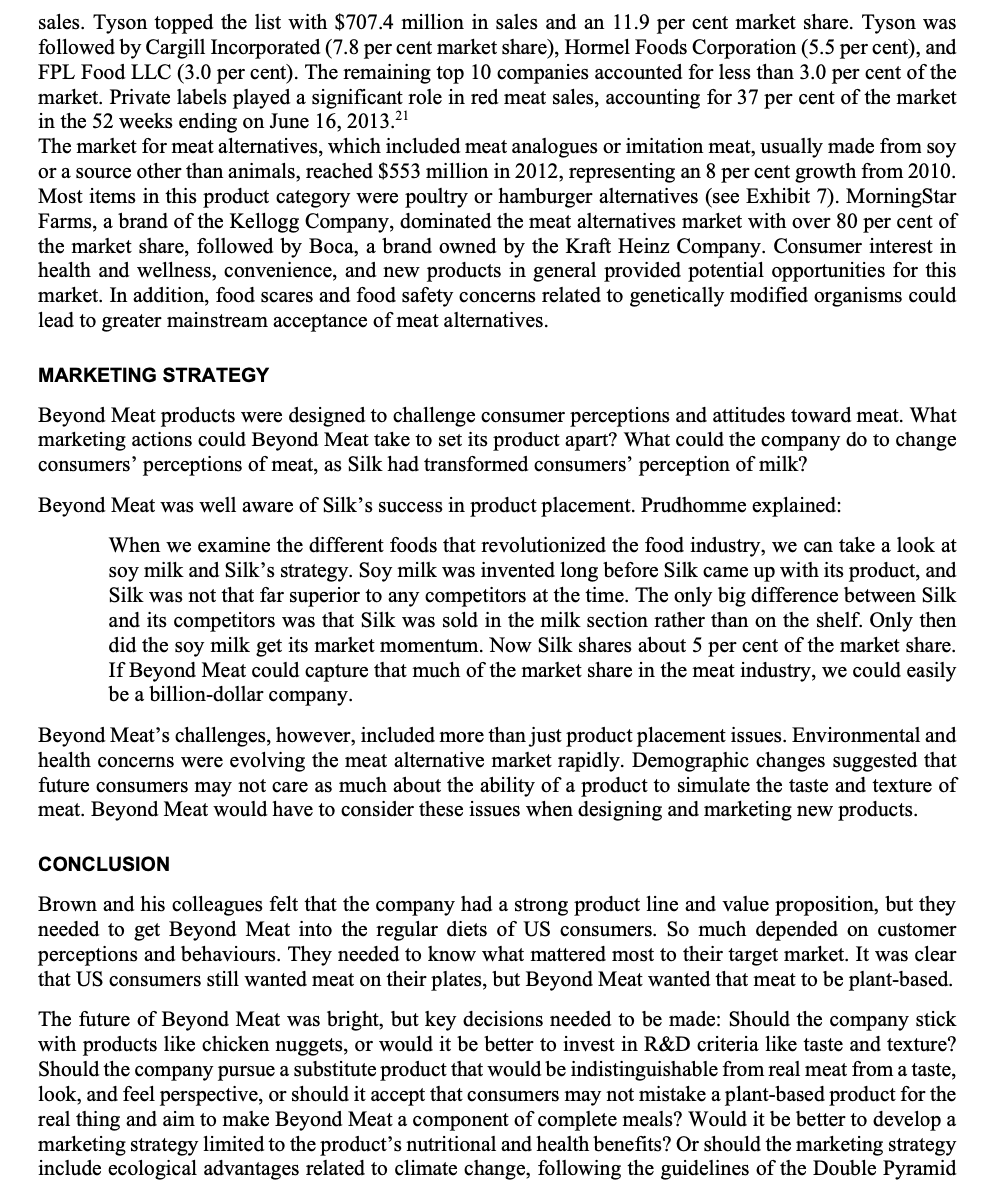 BEYOND MEAT: CHANGING CUSTOMER BEHAVIOUR IN FOOD