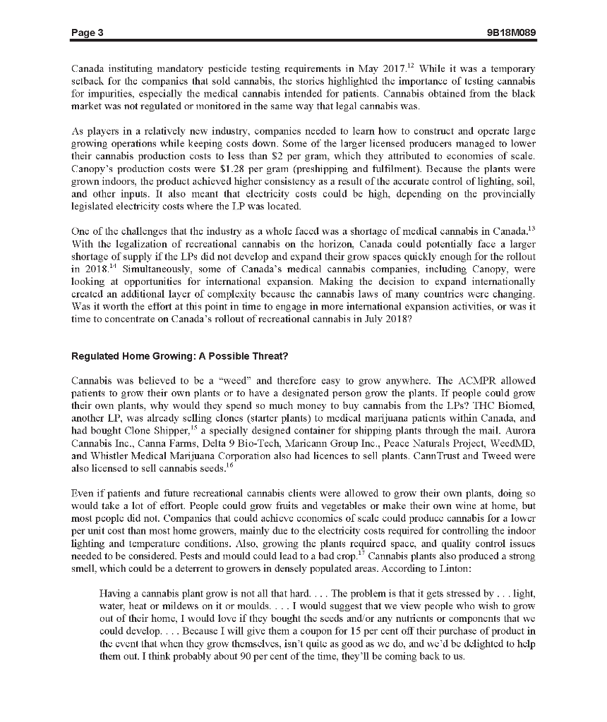 Conduct an internal analysis of Canopy. What