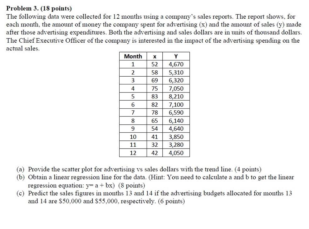 Please Show ALL Steps. Thank You. Problem 3. (18