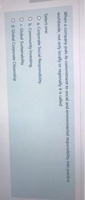 When a company puts its commitment to social and