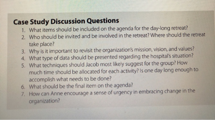WCASE STUDY: Strategic Planning Retreat Agenda "I
