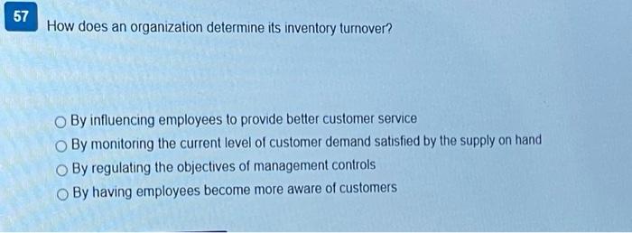 57 How does an organization determine its