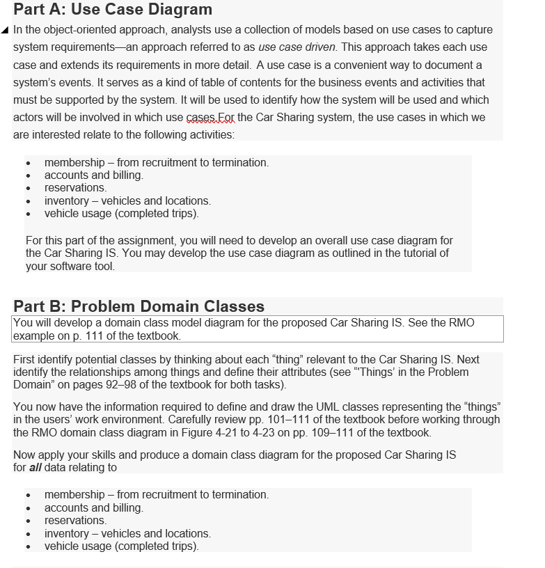 Part A: Use Case Diagram In the object-oriented