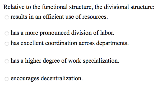 Relative to the functional structure, the