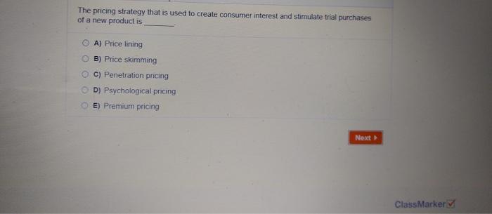 The pricing strategy that is used to create