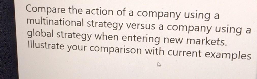 Compare the action of a company using a