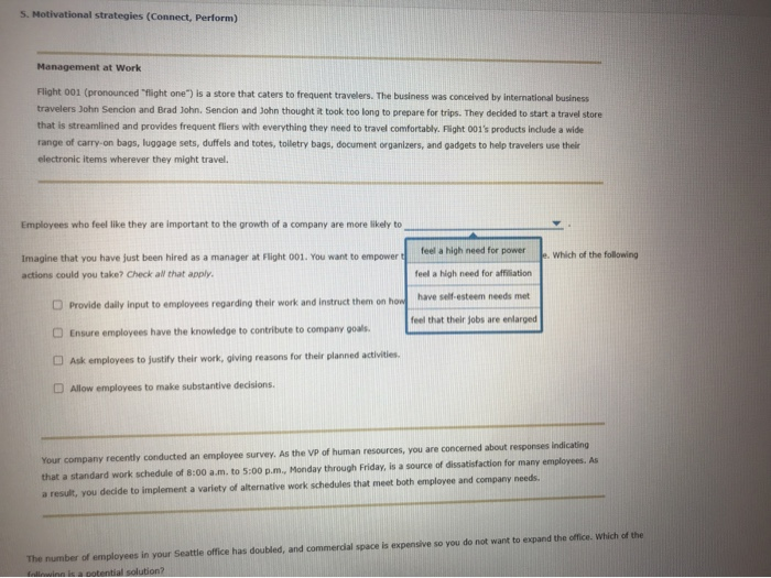 S. Motivational strategies (Connect, Perform)