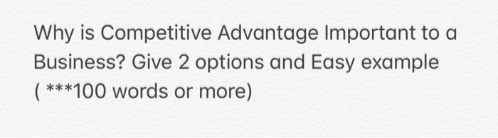 Why is Competitive Advantage Important to a