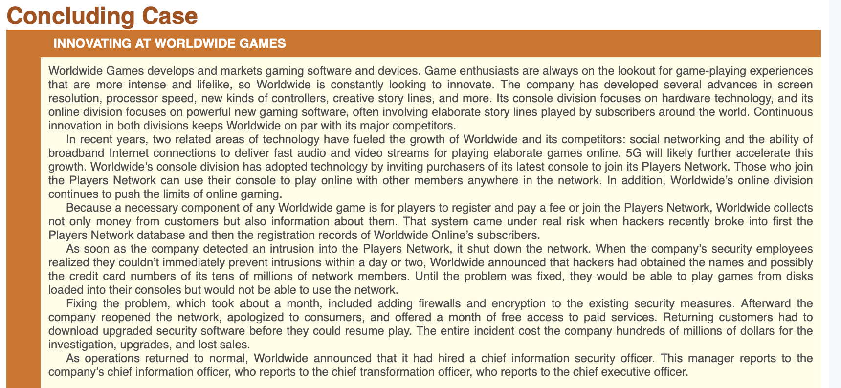 1. What makes innovation important at Worldwide