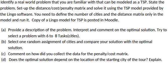 Identify a real world problem that you are