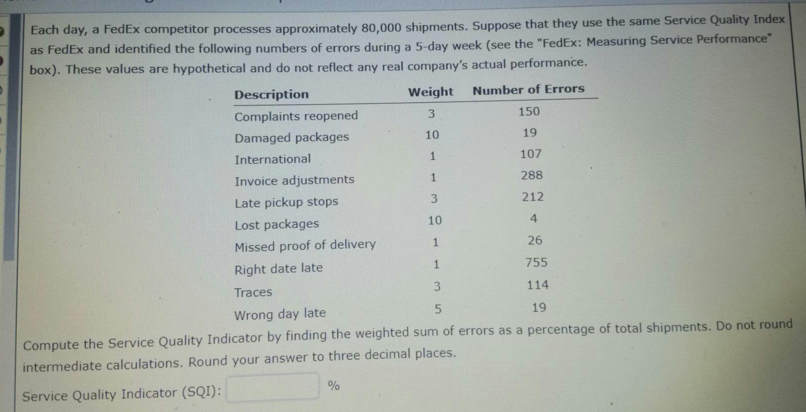 Each day, a FedEx competitor processes