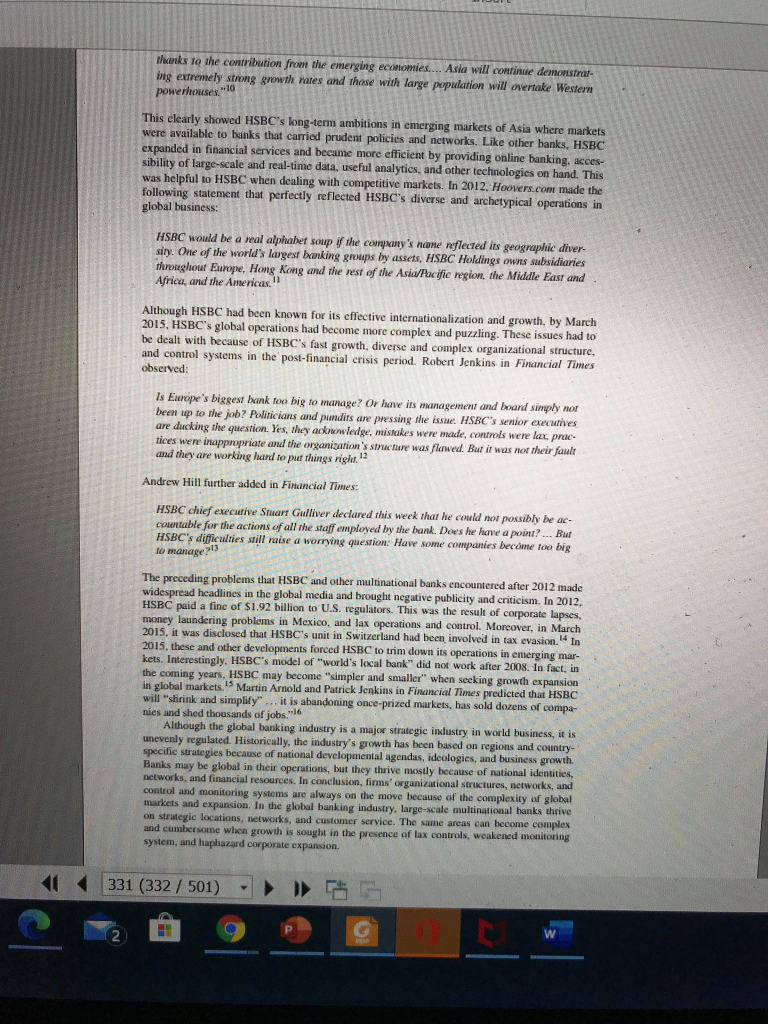 What did you learn from HSBCs case when applying