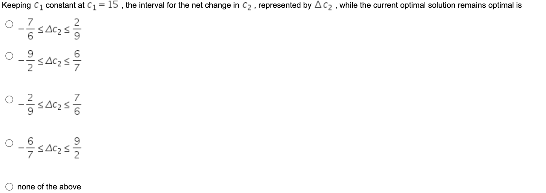 QUESTION 1 1 Using C1 and C2 to represent the