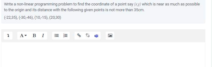 Write a non-linear programming problem to find