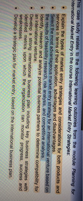 This case study relates to the following learning