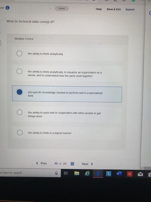 est Help Save & Exit Submit What do technical