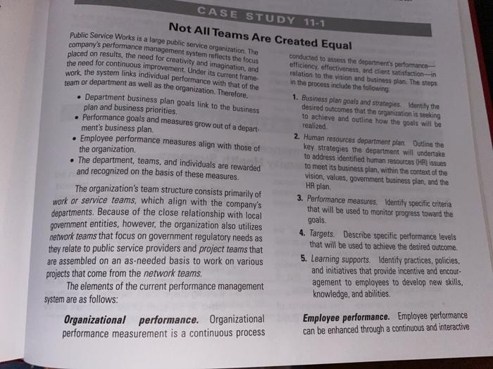 numher 1? CASE STUDY 11-1 Not All Teams Are