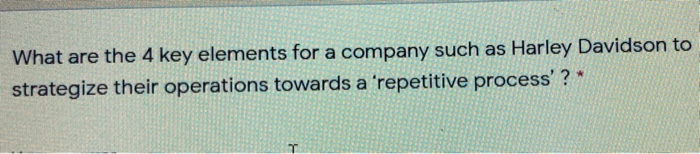 What are the 4 key elements for a company such as