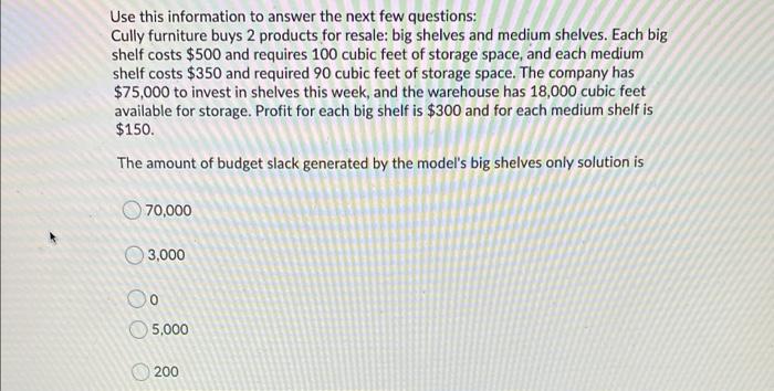 Use this information to answer the next few