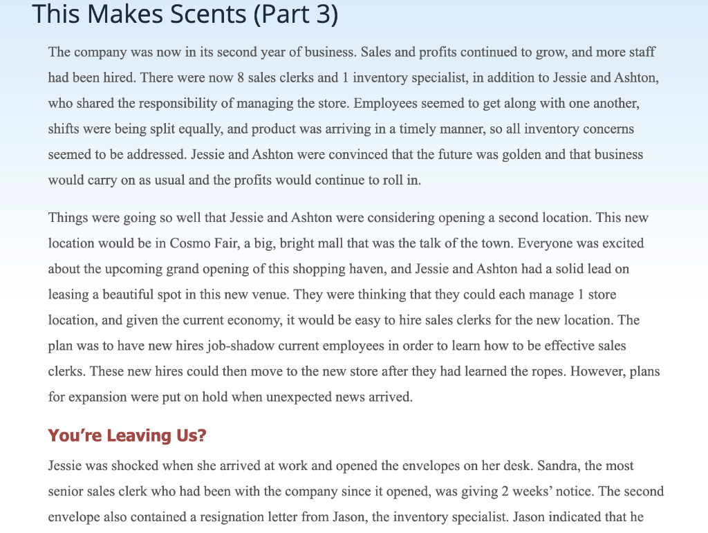 Currently, the sales clerks and inventory