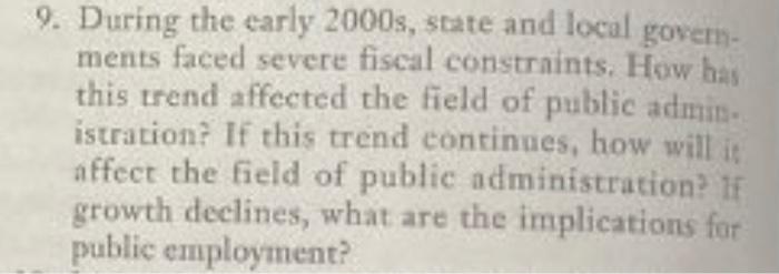 9. During the early 2000s, state and local