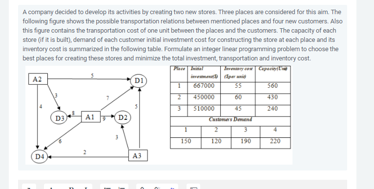 A company decided to develop its activities by