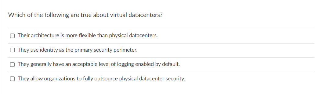 Each question will have 1 or more correct answers