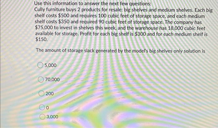 Use this information to answer the next few