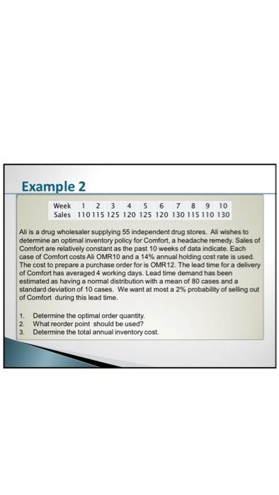 Example 3 A shop is open 5 days per week and 50