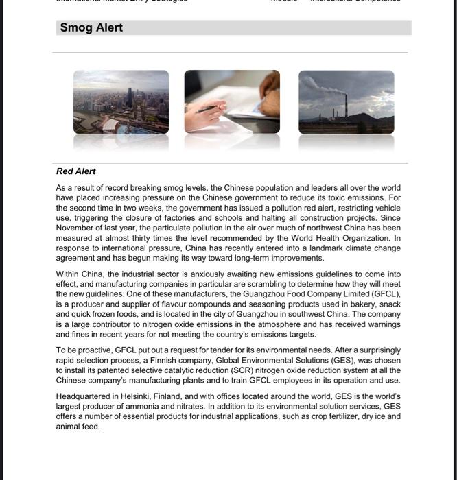 ans all question please Smog Alert Red Alert As a