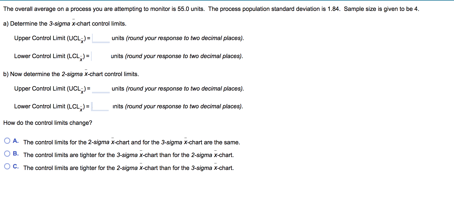 The overall average on a process you are