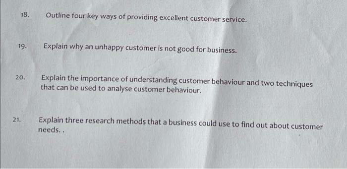 18. 19. 20. 21. Outline four key ways of