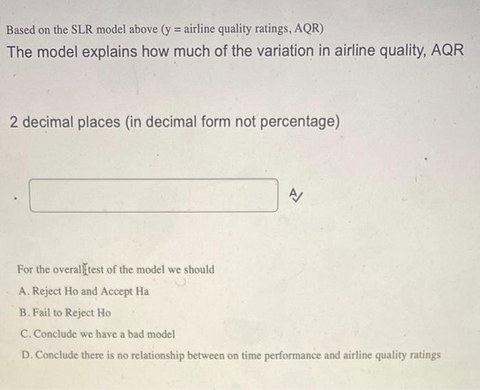 SUMMARY OUTPUT Regression Statistics Multiple R