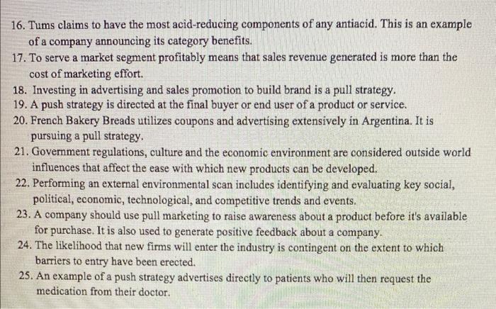 NEED ASAP I have 10 mins , True or False only I.