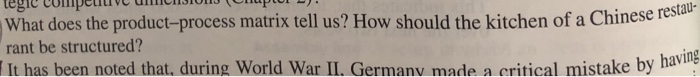what does the product process matrix tell us.....