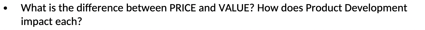 What is the difference between PRICE and VALUE?