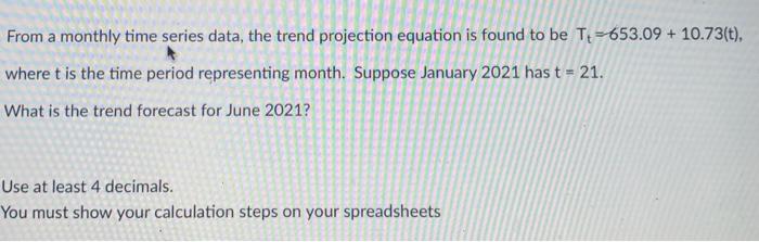 From a monthly time series data, the trend