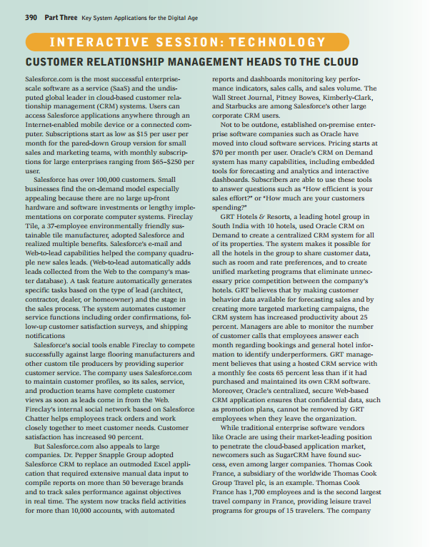 390 Part Three Key System Applications for the