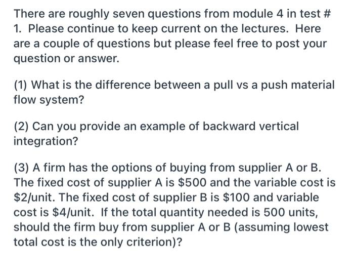 There are roughly seven questions from module 4