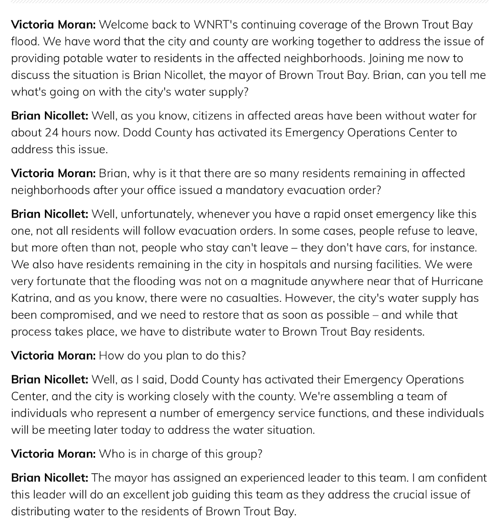 Based on the communications that you have