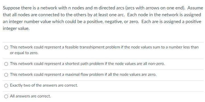 Suppose there is a network with n nodes and m